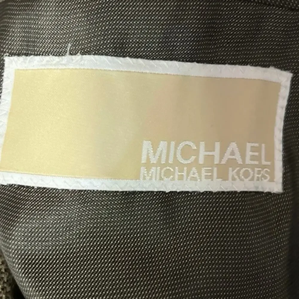 Michael Kors Men's Tan Beige Two Button Notch Lapel Blazer Coat Suit Jacket 42